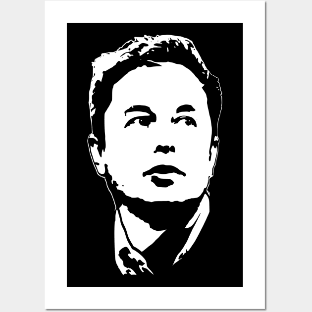 Elon Musk Minimalistic Wall Art by Nerd_art